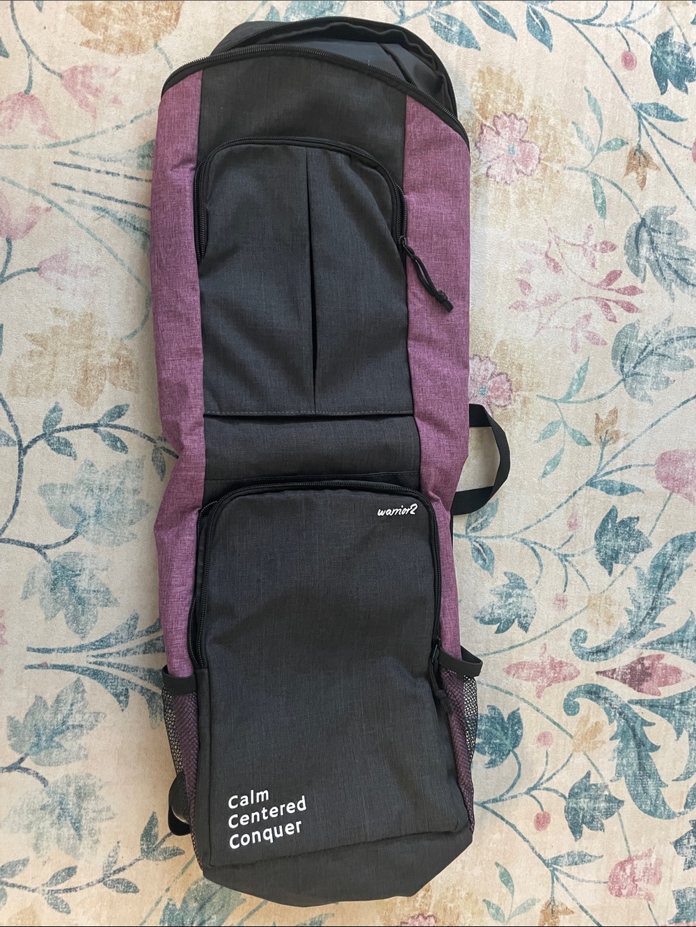 Calm Centered Conquerer Men’s Black and Purple Sling Bag